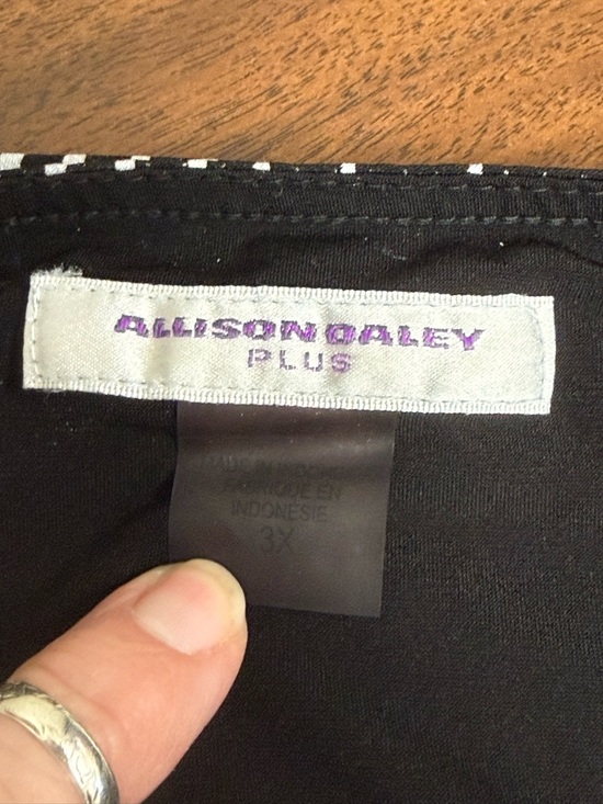 Allison Daley 3X Black White Striped Poncho Blouse Flowy Cape Top Chic - Picture 7 of 11